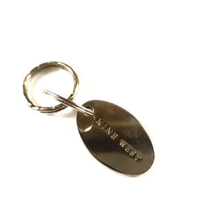 Nine West Metal Keychain Silver Tone Shiny